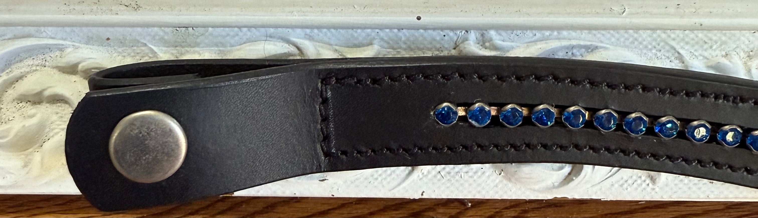 Blue Bling clip on  Browband